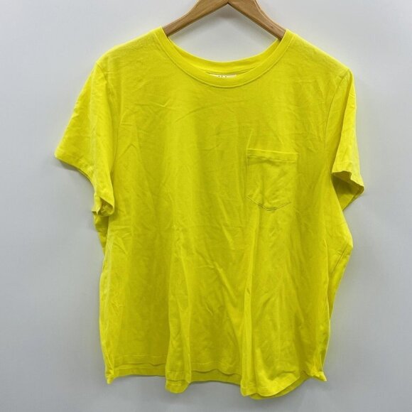 Style & Co Womens Plus Size 2X Short Sleeve Crew Neck T-Shirt Sunray Yellow 903 - Picture 2 of 7